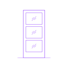 Buildings Interior Doors Lite Interior Door Horizontal 3 Panels Outline Drawing Svg Vector, Free Vectors File